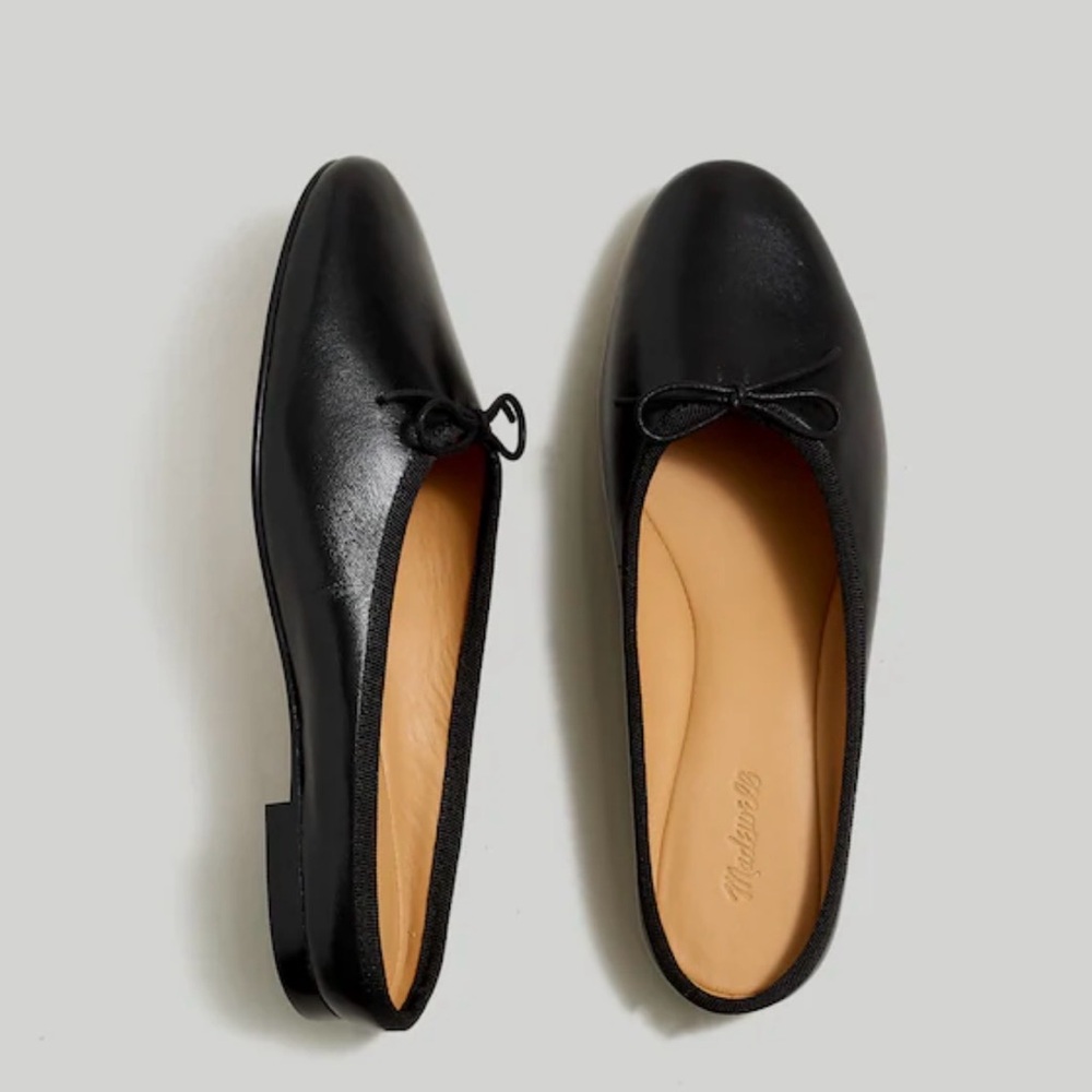 Madewell The April Ballet Flat Mule Classic Black Women's Loafers Size 8.5 - Picture 1 of 14